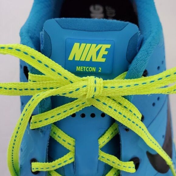 Nike Metcon 2 AMP Blue Glow Volt Neon Yellow CrossFit Size 7 Y2K Retro Sport - Picture 2 of 11